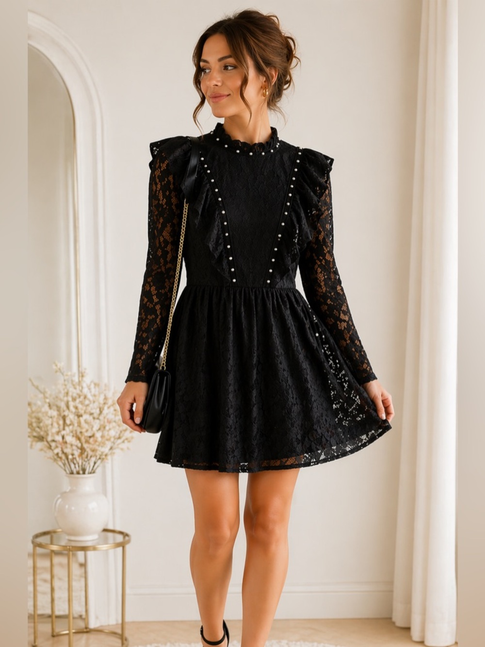 Black lace dress by city triangles. Size 11 (juniors).
